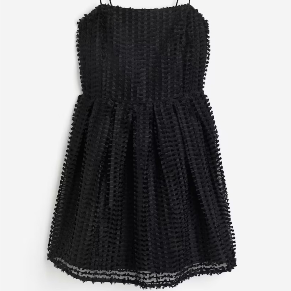 H&M Textured Mini Black Dress - XS